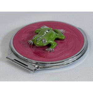 Frog Purse Mirror Compact Pink Jeweled Spring Street READ Avant Garde
